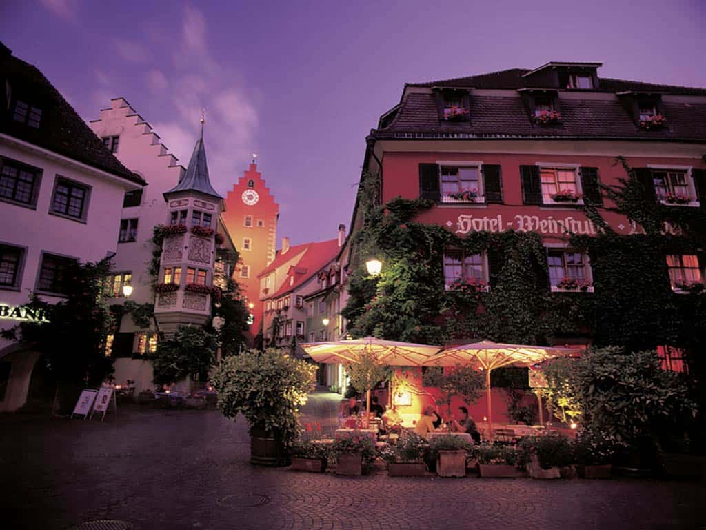 Ferienwohnung Meersburg Löwen Und Bären Am Abend